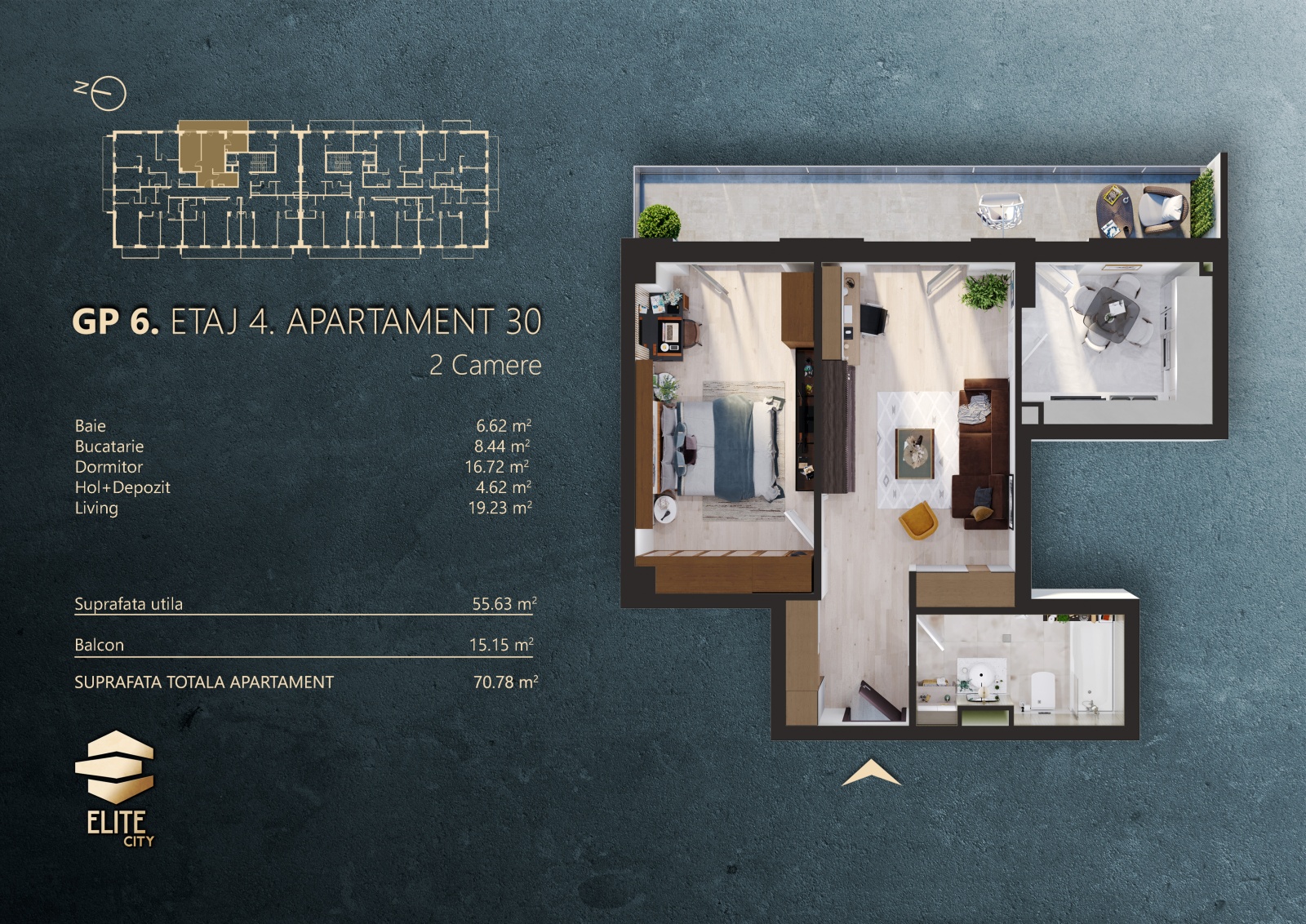 Apartamente 2 camere GP6 | Elite City